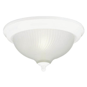 1 Light 11" Round White Frosted Swirl Glass Shade Ceiling Light Fixture 1