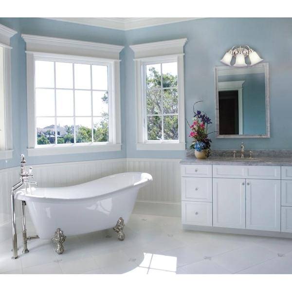 3 Light Brushed Nickel White Opal Glass Shades Wall Light Fixture 2