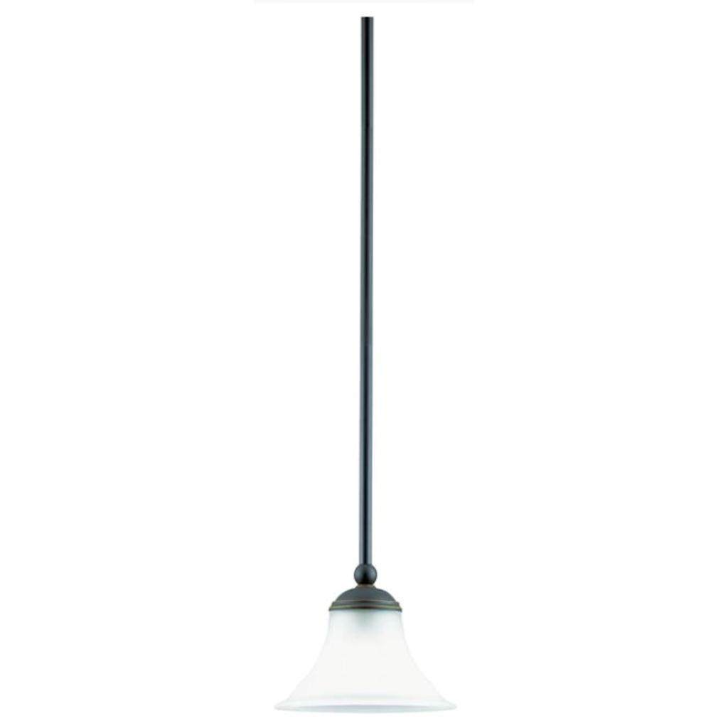 1 Light Weathered Bronze Frosted Glass Shade Mini Pendant Light Fixture 1