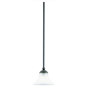 1 Light Weathered Bronze Frosted Glass Shade Mini Pendant Light Fixture 1