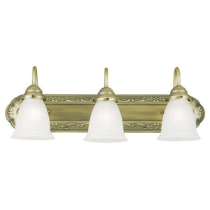 3 Light Oyster Bronze Frosted Ribbed Glass Shades Wall Light Fixture 1