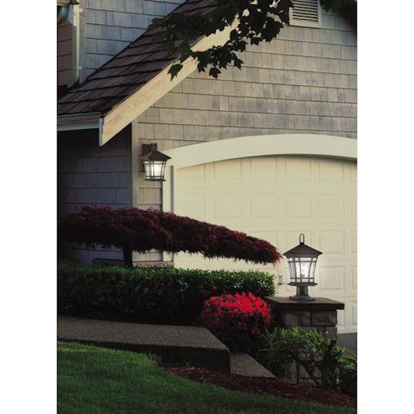 Textured Black Cast Aluminum Pedestal Mount for Post Lantern Light Fixture 2