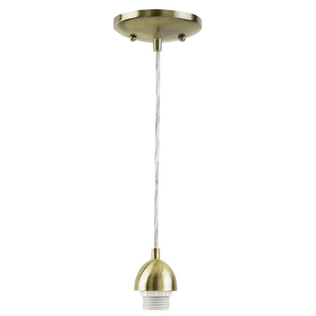 1 Light (Medium Screw Base) 5" Antique Brass Finish Mini Pendant Light Fixture 1