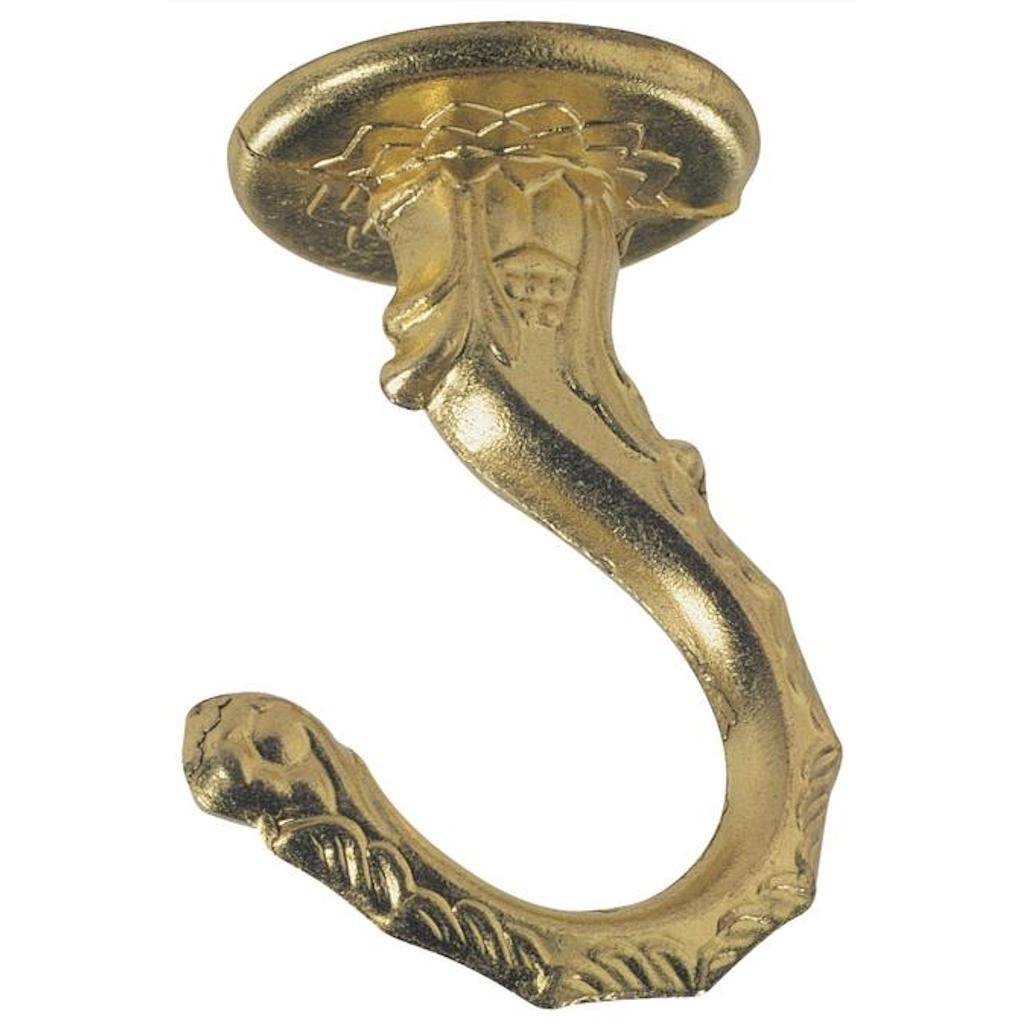 2.5" Polished Brass Large Swag Hook 1