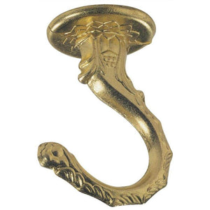 2.5" Polished Brass Large Swag Hook 1