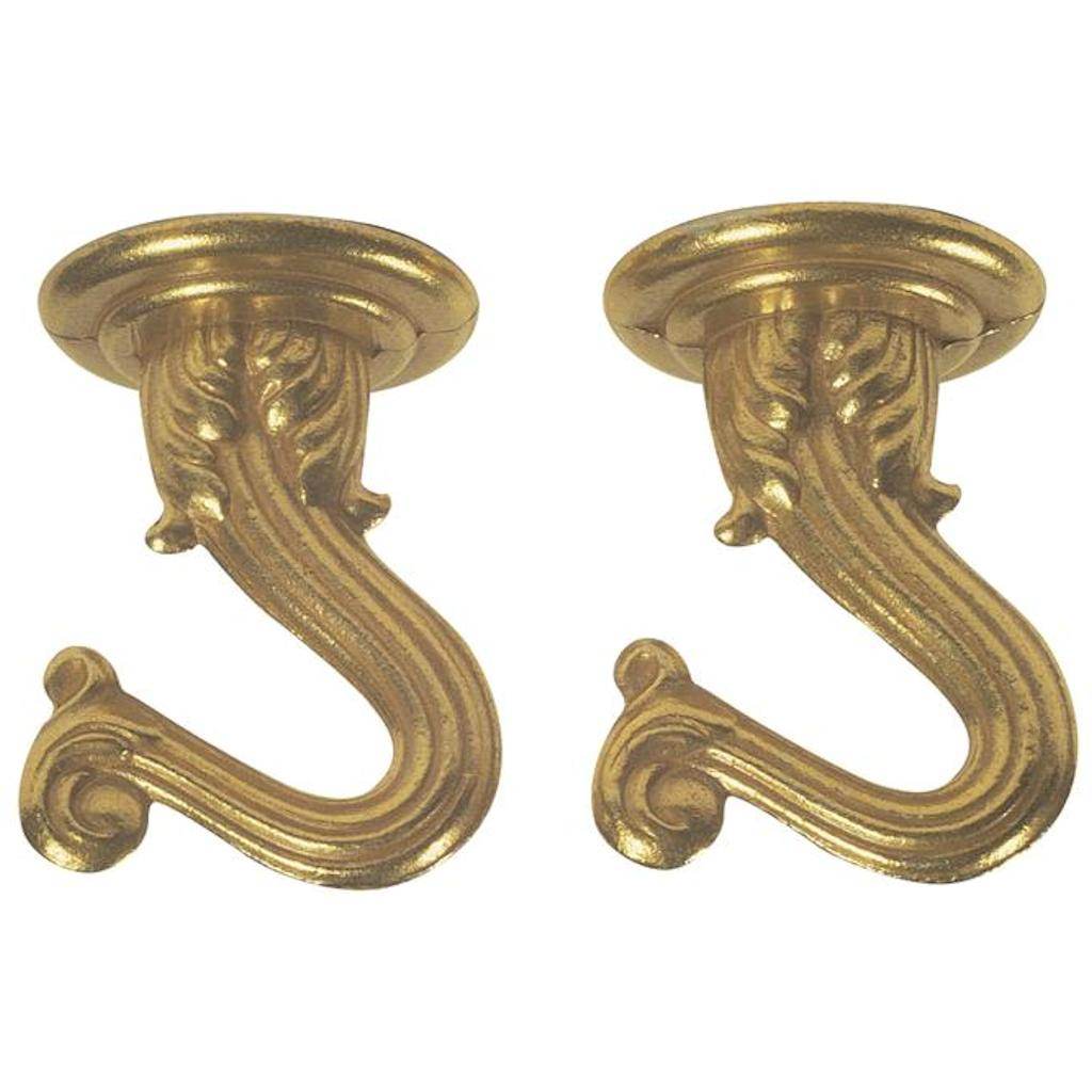 1.5" Polished Brass Swag Hook (2 pack) 1