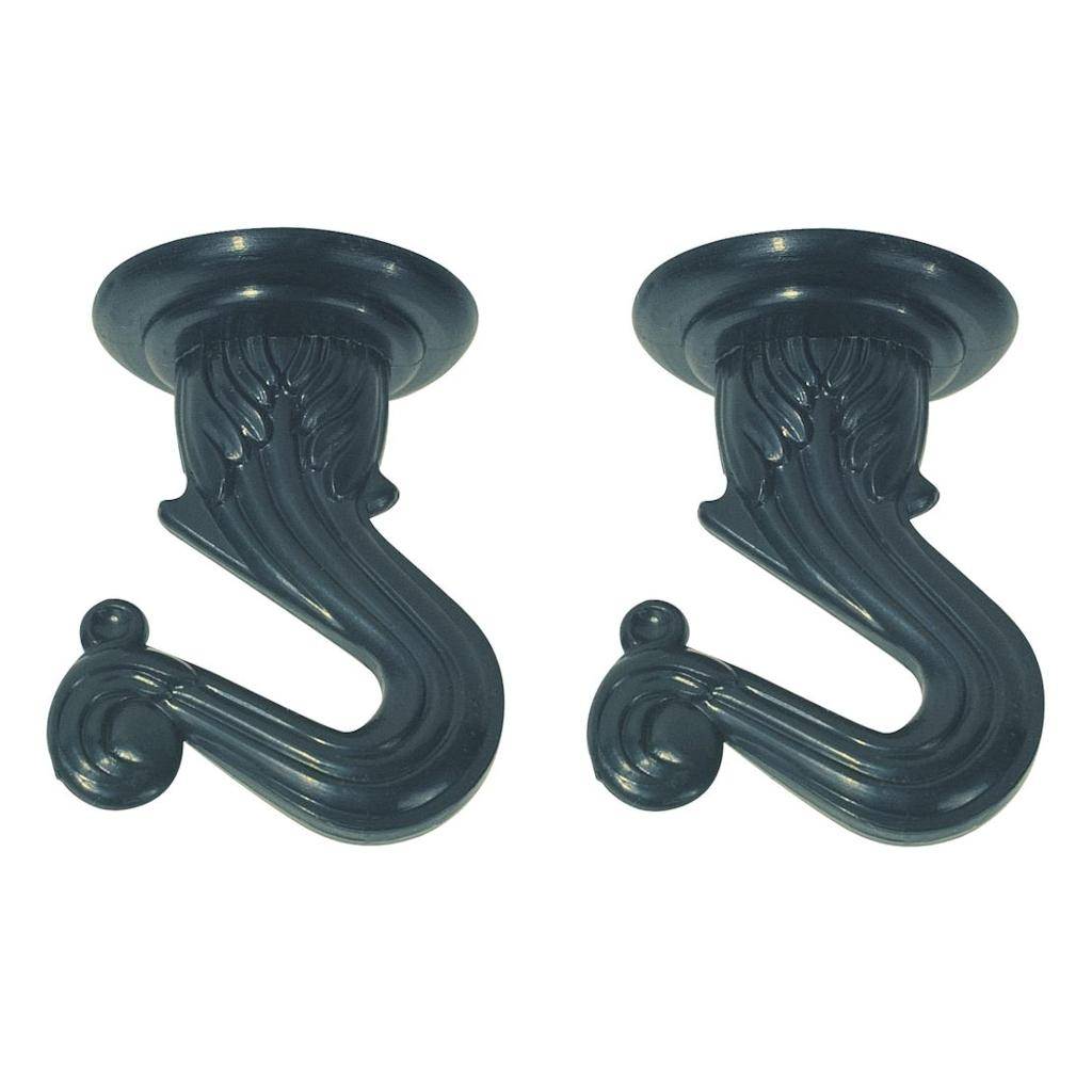 1.5" Black Swag Hook (2 pack) 1