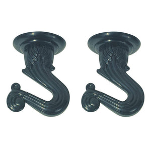 1.5" Black Swag Hook (2 pack) 1