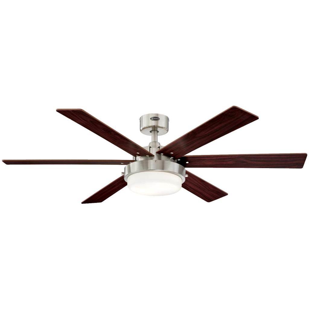 52" 2 LED Lights "Alloy II" Reversible Six-Blade Indoor Ceiling Fan 1