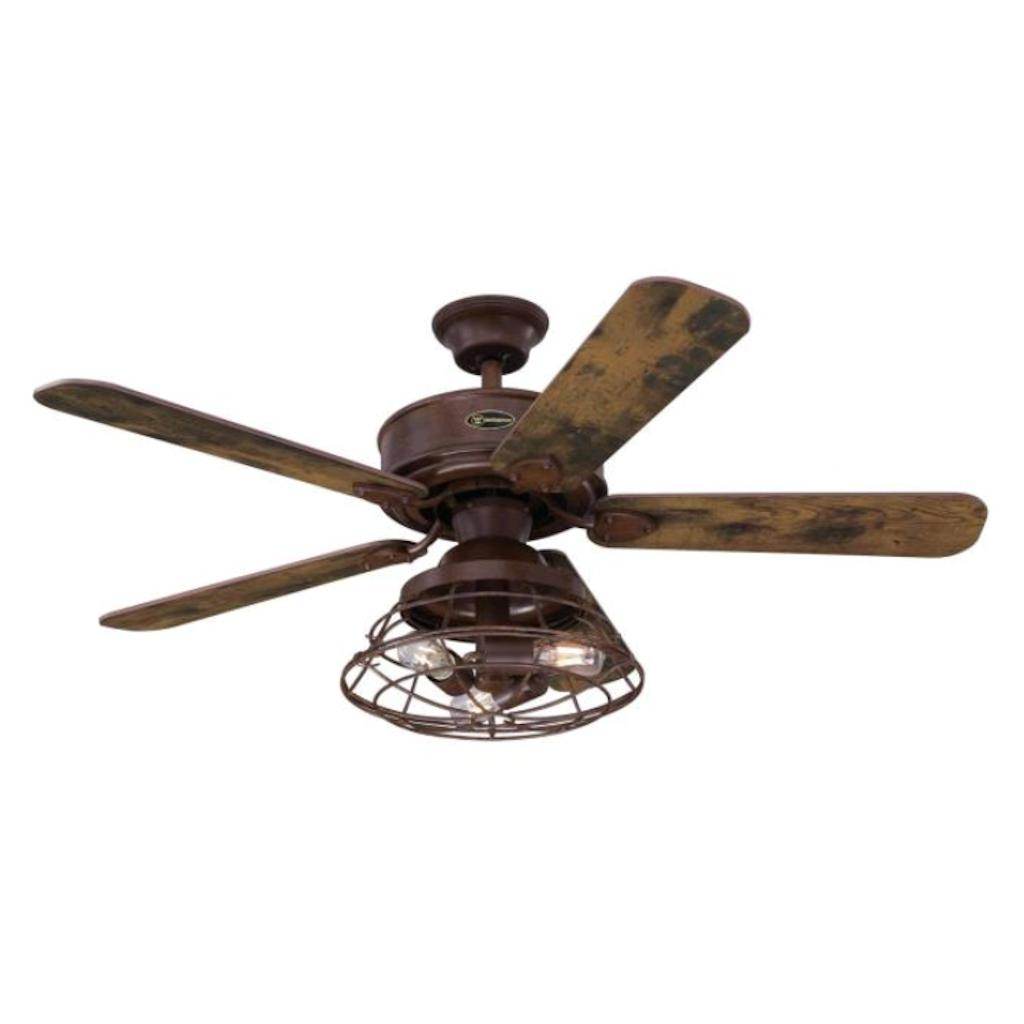 48" 3 Light Barnwood "Barnett" Reversible 4 Blade Indoor LED Ceiling Fan 1