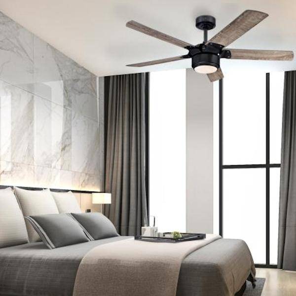 52" Iron Finish 3 Riverbed Blades Indoor LED Ceiling Fan 6