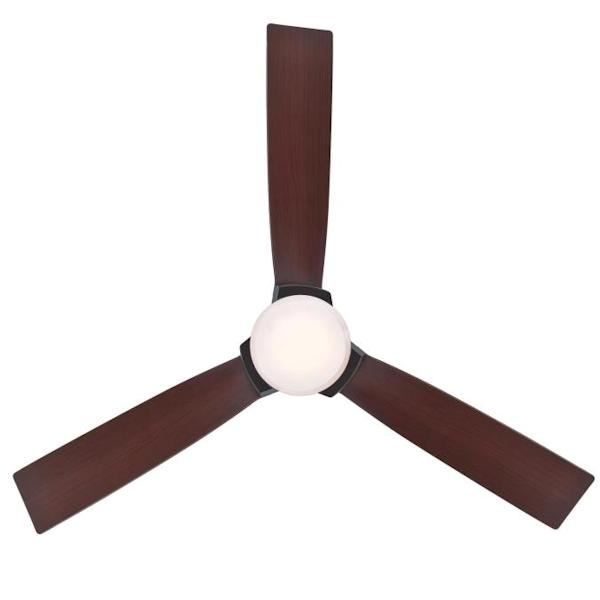 52'' 16 watt 3000K Natural White 3 Blade Walnut Black Indoor LED Ceiling Fan with Remote Control 3