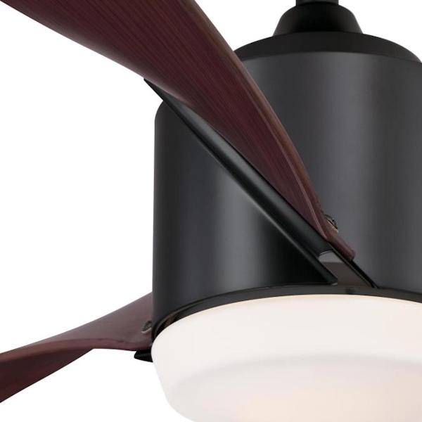 52'' 16 watt 3000K Natural White 3 Blade Walnut Black Indoor LED Ceiling Fan with Remote Control 4