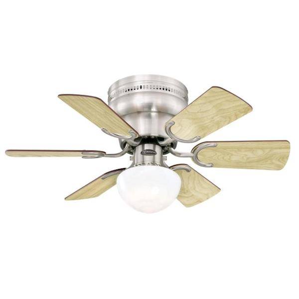 30" Brushed Nickel 6 Reversible Blade Indoor LED Ceiling Fan 3