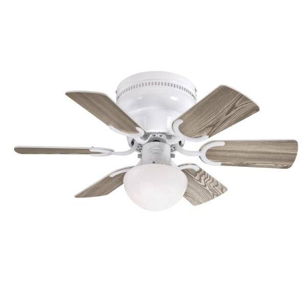 30" White 6 Reversible Blade Indoor LED Ceiling Fan 3