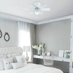 30" White 6 Reversible Blade Indoor LED Ceiling Fan 6