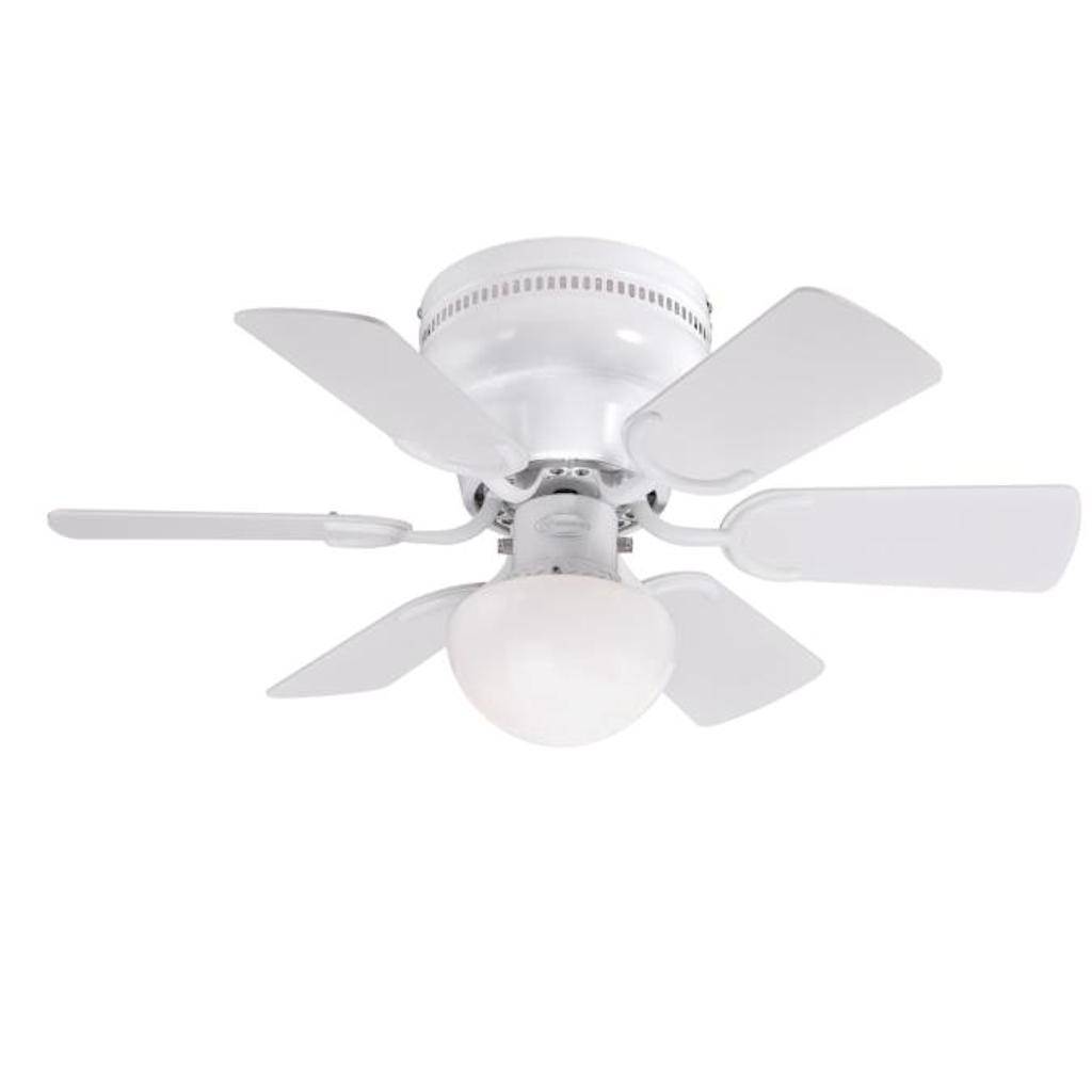 30" White 6 Reversible Blade Indoor LED Ceiling Fan 1