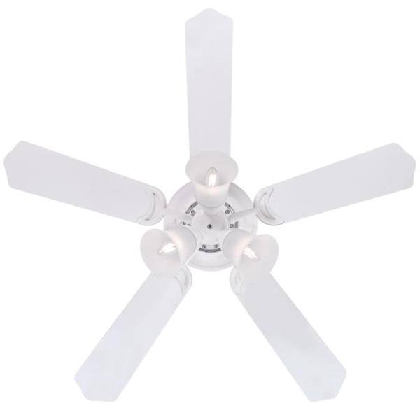 42" White Reversible Five-Blade Indoor LED Ceiling Fan 4
