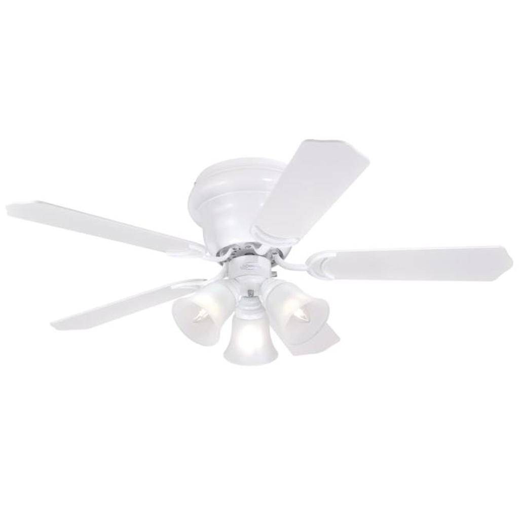 42" White Reversible Five-Blade Indoor LED Ceiling Fan 1