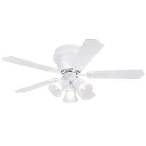 42" White Reversible Five-Blade Indoor LED Ceiling Fan 1