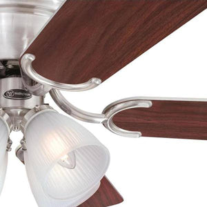 52" Brushed Nickel Indoor Reversible 5 Blade LED Ceiling Fan 5