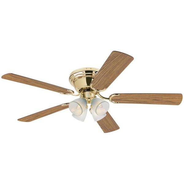 52" Polished Brass Indoor Reversible 5 Blade LED Ceiling Fan 3