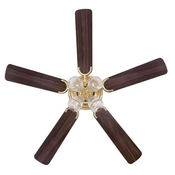 52" Polished Brass Indoor Reversible 5 Blade LED Ceiling Fan 4
