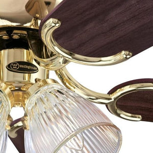 52" Polished Brass Indoor Reversible 5 Blade LED Ceiling Fan 5