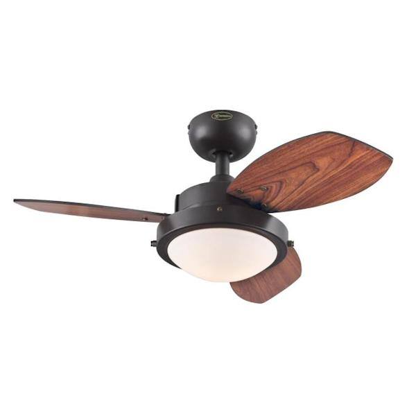 30" Espresso Reversible 3 Blade Indoor LED Ceiling Fan 3