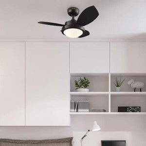 30" Espresso Reversible 3 Blade Indoor LED Ceiling Fan 6