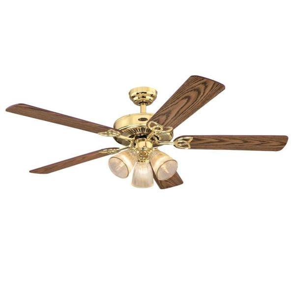 42" Polished Brass Indoor Reversible 5 Blade LED Ceiling Fan 3