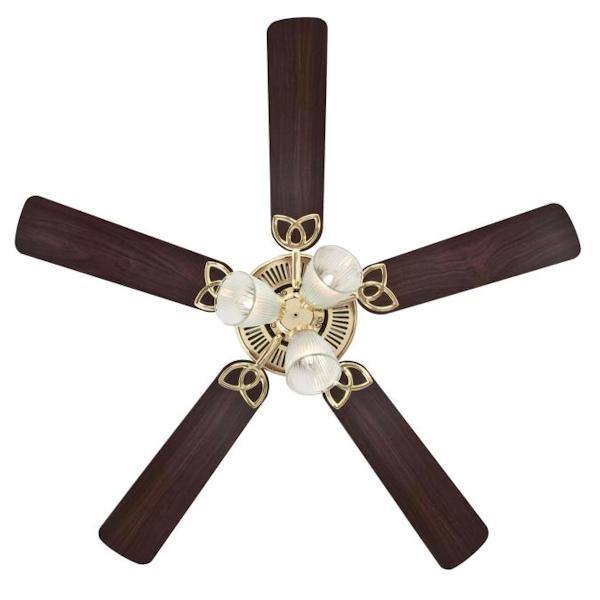 42" Polished Brass Indoor Reversible 5 Blade LED Ceiling Fan 4