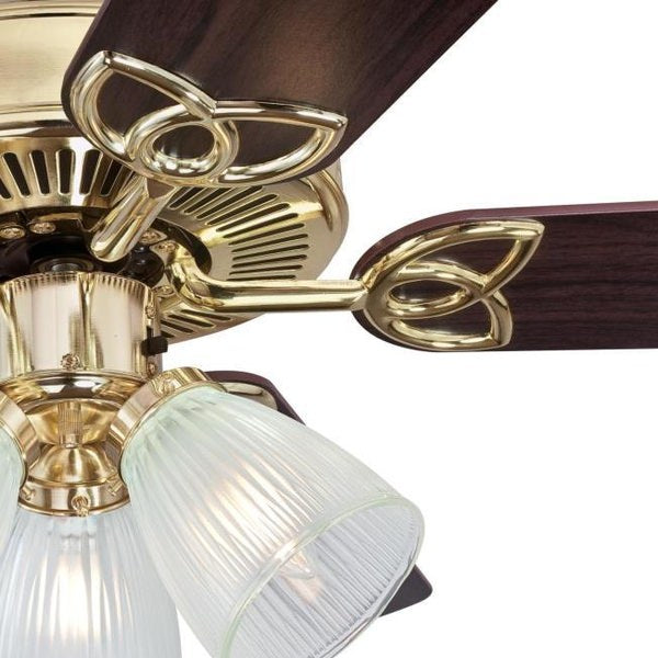 42" Polished Brass Indoor Reversible 5 Blade LED Ceiling Fan 5