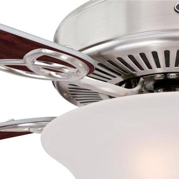 52" Brushed Nickel Reversible 5 Blade Indoor LED Ceiling Fan 5