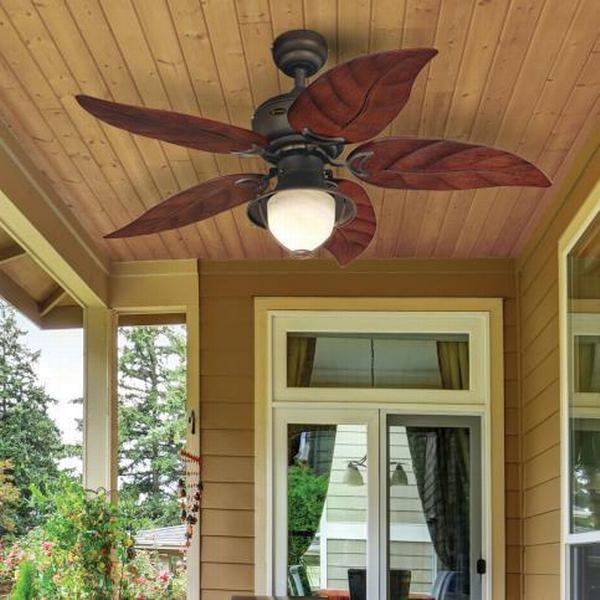 48"  Oil Rubbed Bronze 5 Reversible Blade Indoor LED Ceiling Fan 5