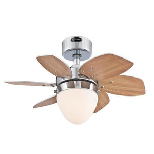 24" Chrome 6 Reversible Blade Indoor LED Ceiling Fan 3
