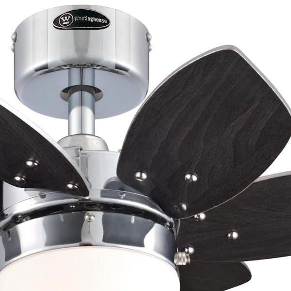 24" Chrome 6 Reversible Blade Indoor LED Ceiling Fan 5