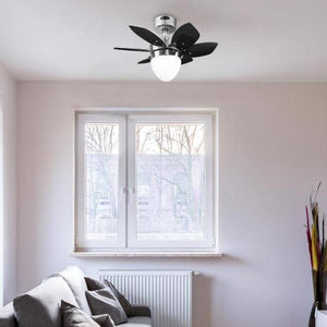 24" Chrome 6 Reversible Blade Indoor LED Ceiling Fan 6