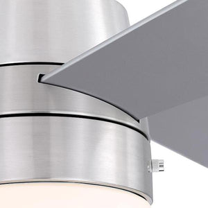 52" 8 watt Brushed Nickel Reversible 3 Blade Indoor LED Ceiling Fan 5
