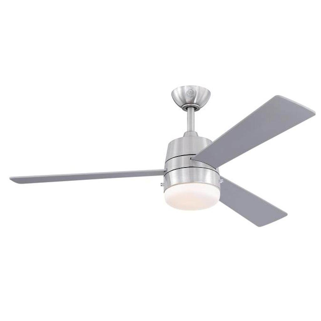 52" 8 watt Brushed Nickel Reversible 3 Blade Indoor LED Ceiling Fan 1