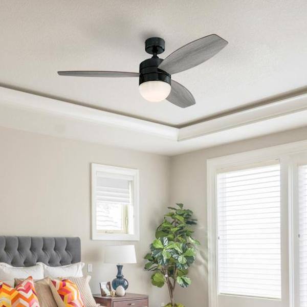 48" Gun Metal 3 Reversible Blades Indoor LED Ceiling Fan 6