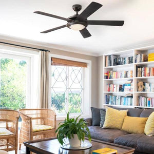 52" 16 watt 3000K Natural White Espresso Reversible Espresso/Rich Walnut Blades Indoor LED Ceiling Fan 5