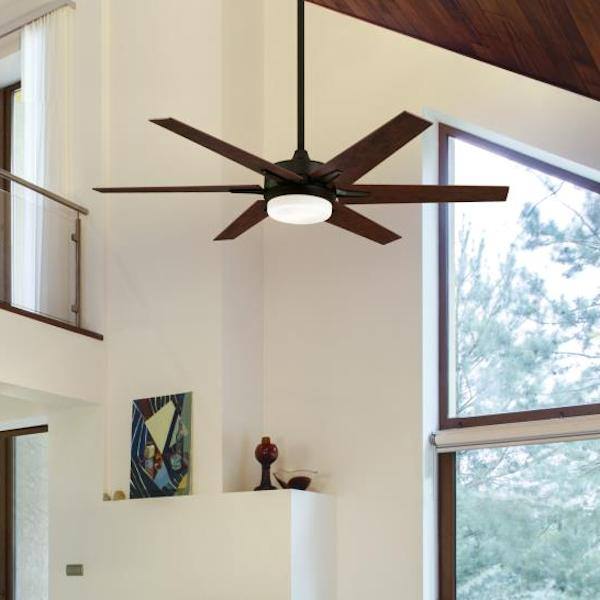60" Black-Bronze 6 Reversible Blade Indoor LED Ceiling Fan 6