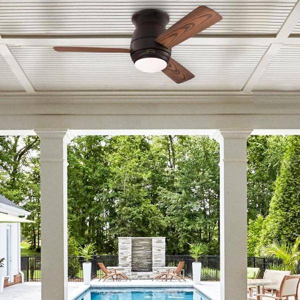 44" Black-Bronze 3 Reversible Blade Indoor LED Ceiling Fan 6