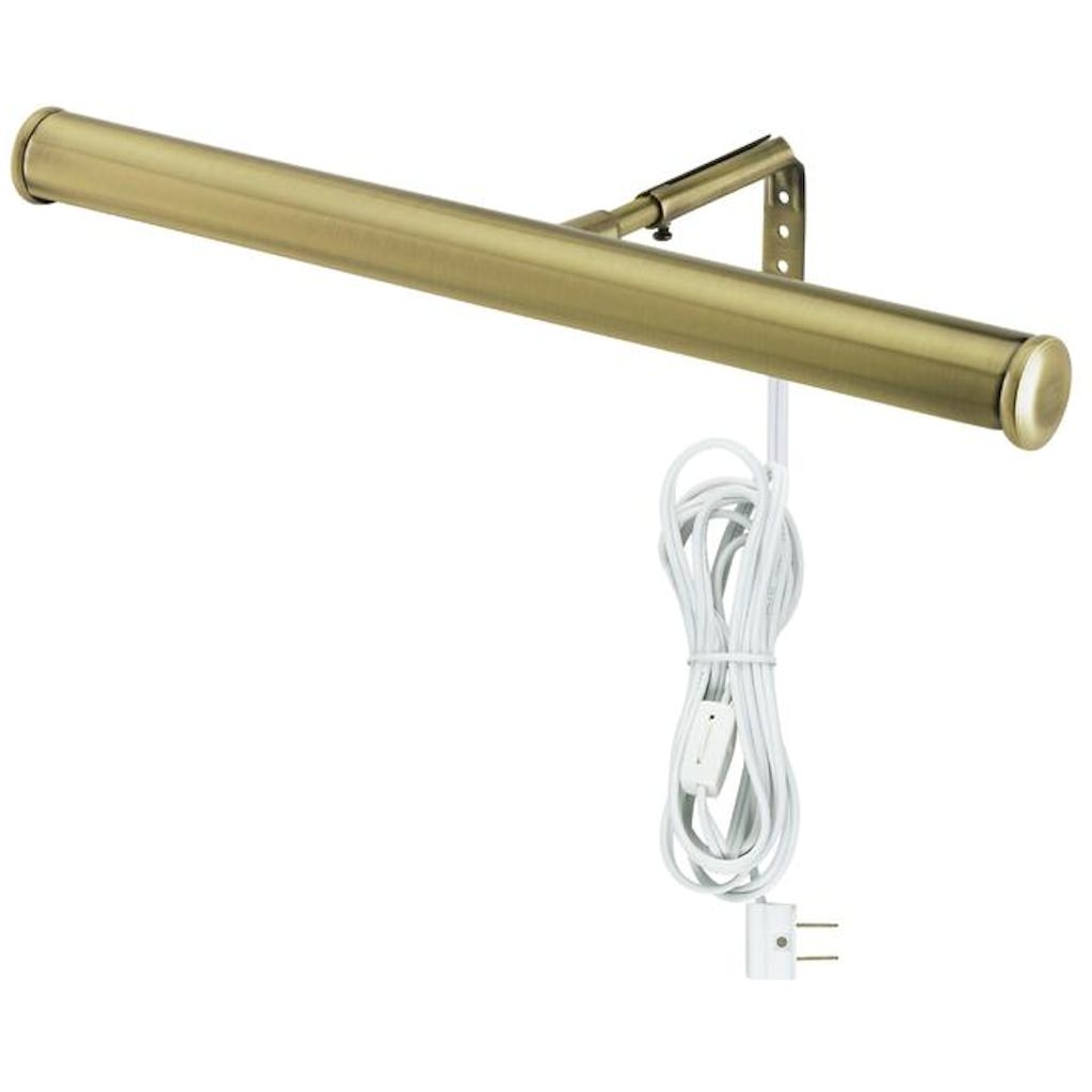 2 Light (Candelabra Base) 14" Slimline Antique Brass Finish Picture Light 1
