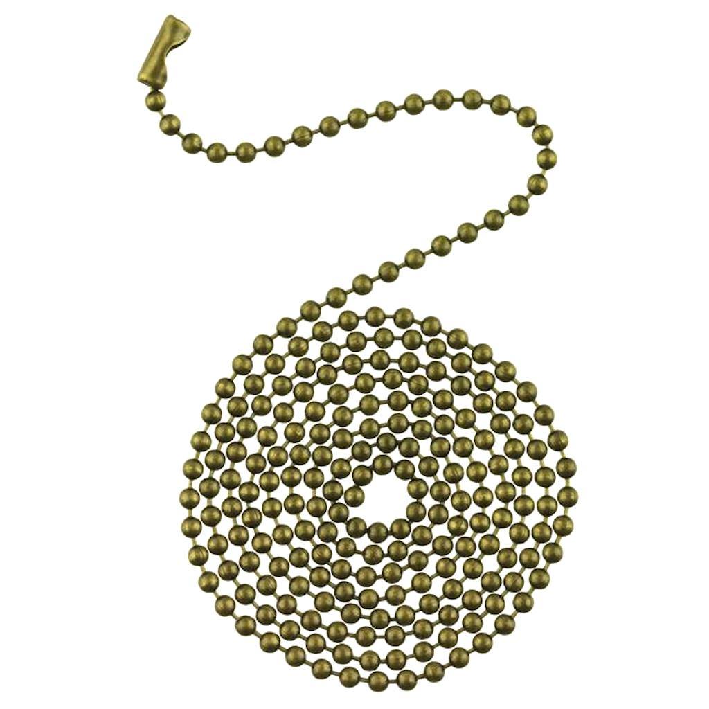 3' Antique Brass Beaded Chain with Connector 1