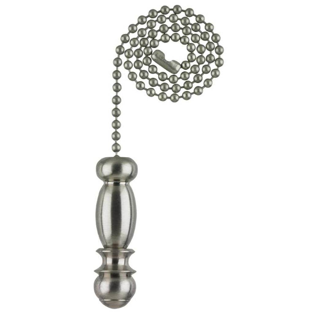 12" Brushed Nickel Beaded Chain with Pendant Handle 1