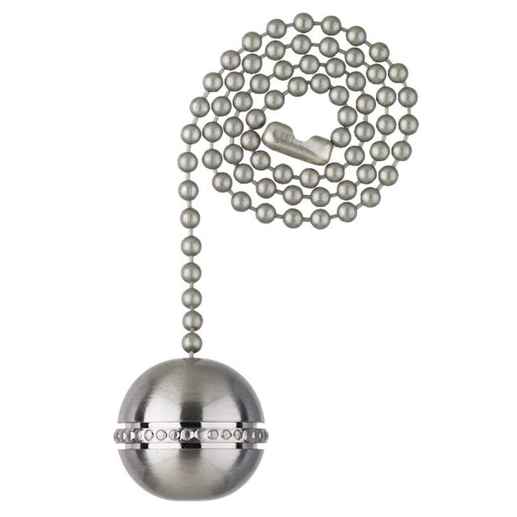 12" Brushed Nickel Beaded Chain with Decorative Ball Handle 1