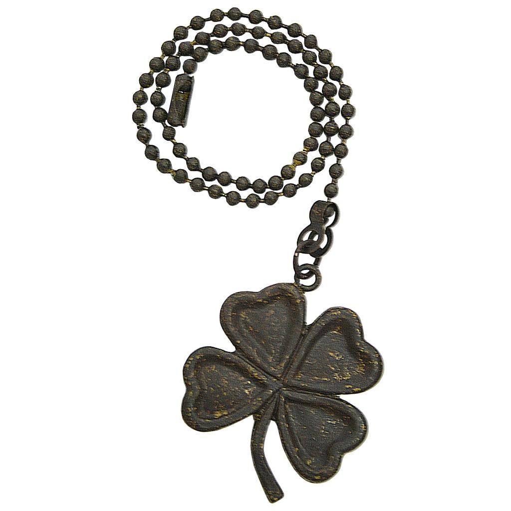 12" Antique Bronze Four-Leaf Clover Pull Chail 1