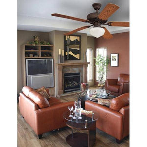1 Light Oil Rubbed Bronze Schoolhouse Glass LED Ceiling Fan Light Kit 2